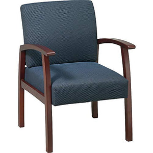 Lorell 68553 Guest Chairs, Midnight Blue/Cherry Frame, 24"x25"x35-1/2