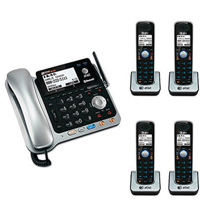 AT&T TL86109 DECT 6.0 2-Line Bluetooth Phone System with Four Handsets