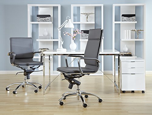 Eurø Style Gilbert High Gloss Lacquered Mobile Filing Cabinet, White