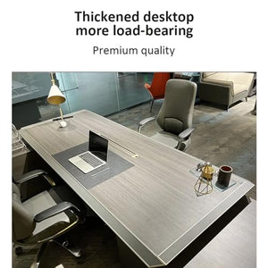 KAGUYASU Modern Wood L-Shape Executive Desk with Cabinet Storage, Home Office Workstation