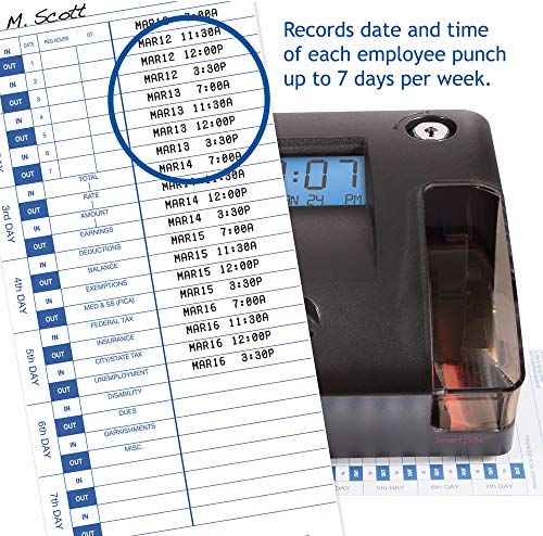 Pyramid 3600ss SmartSite Time Clock and Document Stamp - Made in USA