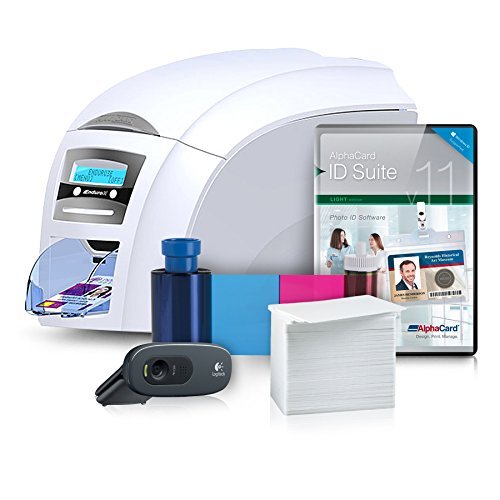 AlphaCard Enduro3e Duo Complete Dual Sided ID Card Printer System with AlphaCard ID Suite Software (3633-3021)