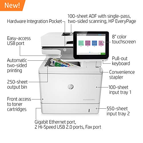 HP Color LaserJet Enterprise Flow Multifunction M578c Duplex Printer with Stapler (7ZU87A)