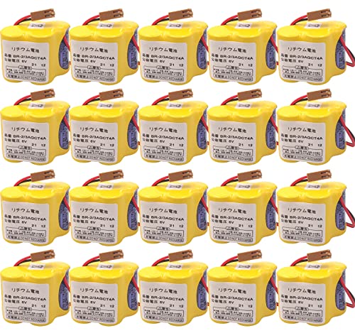 Zivases 20-Pack BR-2/3AGCT4A 6V 4400mAh Replacement PLC Battery for FANUC Controls, Ge Fanuc 18T Series