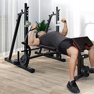 Olympic Weight Benches, Adjustable Barbell Rack, Workout Bench Weight-Lifting Machine Fitness Equipment for Home Gym, Strength Training