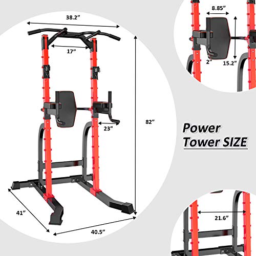 HYD-Parts Power Tower,Standing Full Body Chin up Bar,Adjustable Heavy Duty Pull up Bar Strength Training Fitness Workout