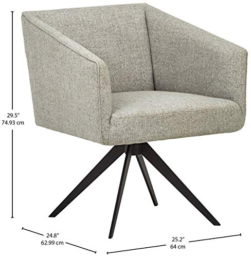 Rivet Vibe Swivel Fabric Office Desk Chair, 25.2"W, Light Grey