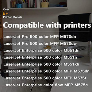 5-Pack (2BK+C+M+Y) Compatible CE400X CE401A 507X Printer Toner Cartridge 507A CE402A CE403A Used for HP Enterprise 500 Color M551dn M551xh M575dn, Sold by Nozaya