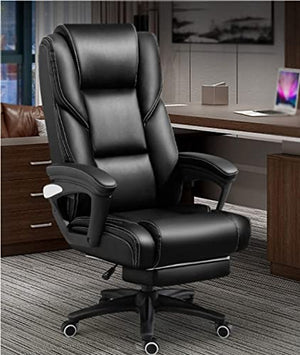 HUIQC Ergonomic Managerial Executive Office Chair with Telescopic Footrest and Latex Backrest