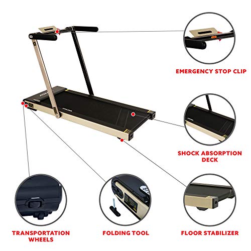 ASUNA Space Saving Treadmill, Motorized with Speakers for AUX Audio Connection - 8730G