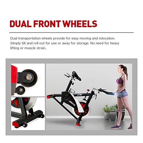 JOROTO Belt Drive Indoor Cycling Bike with Magnetic Resistance Exercise Bikes Stationary ( 300 Lbs Weight Capacity ) (Updated)