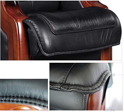 HDZWW Video Game Chairs Home Office Desk Chairs Office Chairs with Lumbar Support Office Chairs & Sofas Leather President Chair,Cowhide Boss Chair for Business,Office Chair with Four-Legged,Big