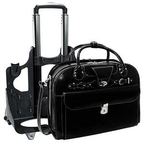 McKleinUSA ROSEVILLE 96645 Leather Fly-Through™ Checkpoint-Friendly Detachable-Wheeled Ladies' Briefcase