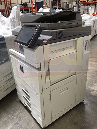 Sharp MX-M754N Monochrome Copier Printer Scanner All-in-One MFP - 11x17, 12x18, 75ppm, Wireless, USB, 2 Trays, Tandem Tray, Center Exit Tray, Cabinet
