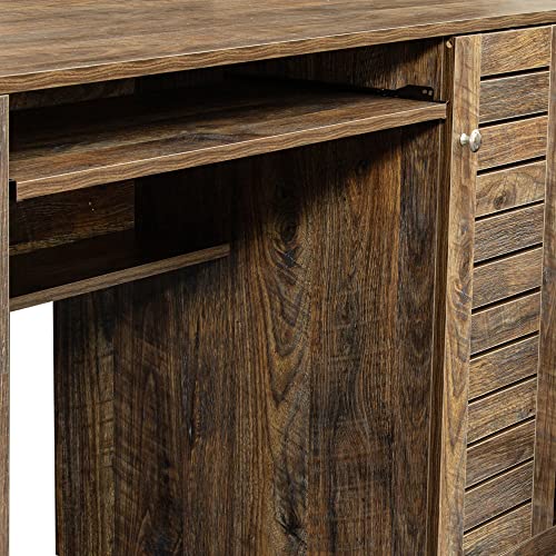 Generic Home Office Computer Desk with Hutch, Antiqued Paint Finish