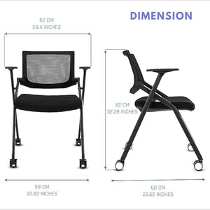 BROBRIYO Stackable Conference Room Chairs with Wheels and Paddle - 20 Pack