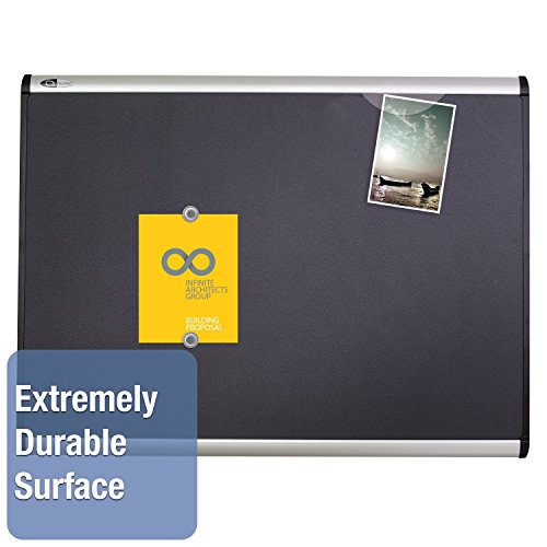 Quartet Prestige Plus Magnetic Fabric Bulletin Board, 4 x 3 Feet, Aluminum Finish Frame, One Board per Order (MB544A)
