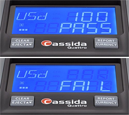 Cassida All-Orientation Automatic Counterfeit Detector with Rechargeable Battery, 3.5" (Quattro)