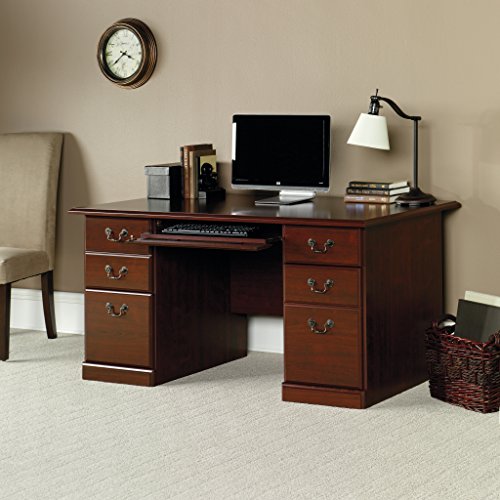 Sauder 109830 Heritage Hill Desk, L: 59.45" x W: 29.53" x H: 29.25", Classic Cherry finish
