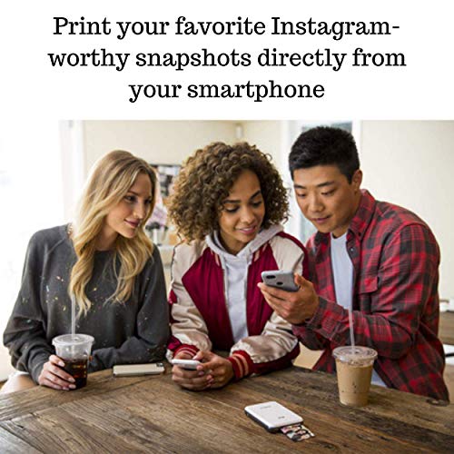 Canon Ivy Mobile Instant Mini Photo Pocket Printer Bluetooth, Portable, Slate Gray, Includes 2x3” Zink Photo Paper Sticker (100 Sheets), Protective case and USB Charging Cable with Wall Adapter