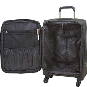 Dejuno Noir Lightweight 3-Piece Spinner Luggage Set with Laptop Pocket-Black, One Size
