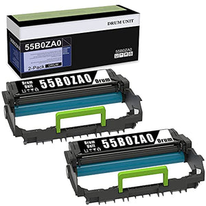 2 Pack Compatible 55B0ZA0 Drum Unit Replacement for Lexmark B3340dw B3442dw MB3442adw Printer Cartridge.