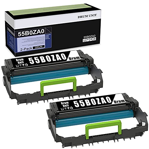 2 Pack Compatible 55B0ZA0 Drum Unit Replacement for Lexmark B3340dw B3442dw MB3442adw Printer Cartridge.