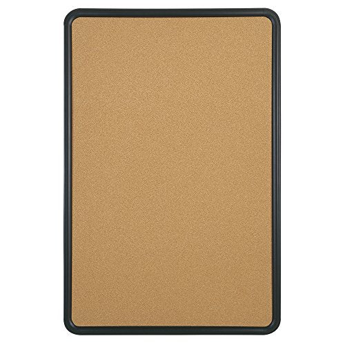 Quartet Contour Cork Bulletin Board, 3 Feet x 4 Feet, Black Plastic Frame (699175)