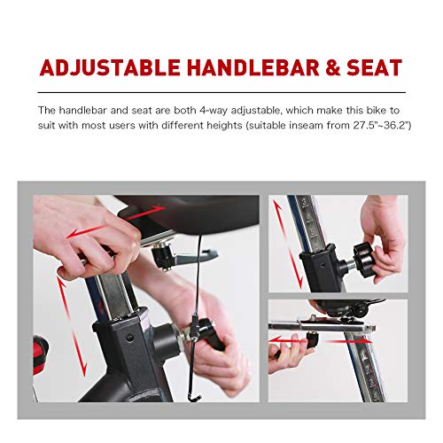 JOROTO Belt Drive Indoor Cycling Bike with Magnetic Resistance Exercise Bikes Stationary ( 300 Lbs Weight Capacity ) (Updated)
