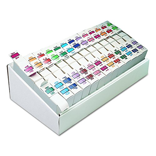 Smead BCCR Bar-Style Alphabetic Color-Coded Labels, Letters A-Z, Assorted Colors, 500 Labels per Roll (67070)