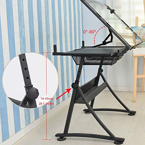 Adjustable Drawing Craft Table,with Adjustable Height for Art Design Drawing Writing Painting Crafting Drafting Work and Study