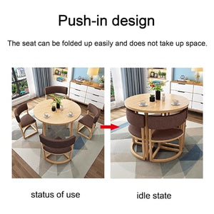 BYJSJY Round Dining Table and 4 Chairs Set - 80cm Small Round Tables