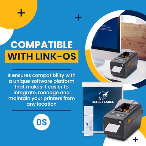JetSet Label Zebra ZD411 Direct Thermal Printer | 203 DPI | USB, USB Host, BTLE5, EZPL | 2" Width | Includes Jetset Software