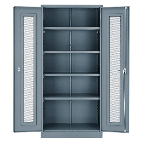 Unassembled Storage Cabinet With Expanded Metal Door, 36x18x78, Gray