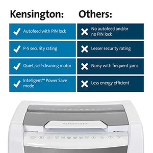 Kensington OfficeAssist 300-Sheet Auto-Feed Micro Cut Paper Shredder