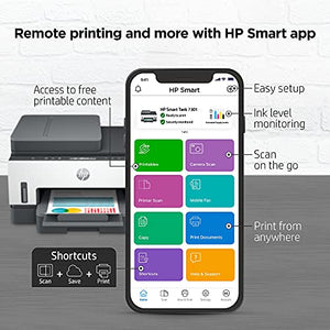 HP Smart Tank 7301 Wireless All-in-One Cartridge-free Ink Tank Printer, up to 2 years of ink included, mobile print, scan, copy, automatic document feeder (28B70A)