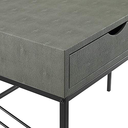 Walker Edison 2 Drawer Modern Wood and Metal Computer Writing Desk Home Office Workstation Small 44 Inch, Grey
