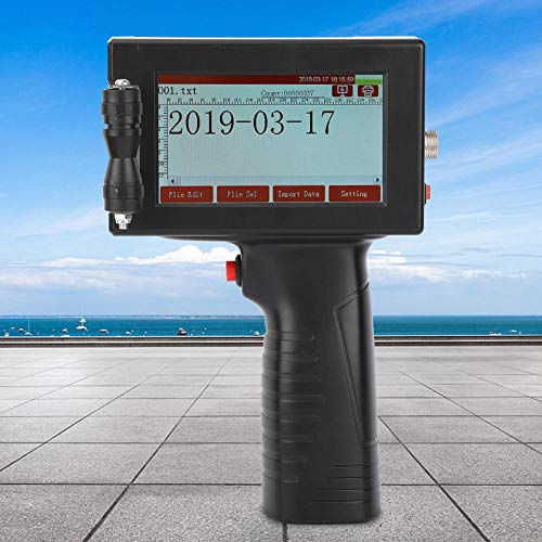 Handheld Inkjet Printer 300DPI with Touch Screen, Date QR Code Label Logo Trademark Printing Machine