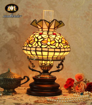 Tiffany Stained Glass Art kerosene lamp