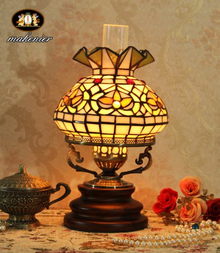 Tiffany Stained Glass Art kerosene lamp