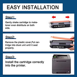 6-Pack TN-315BK TN-315C TN-315M TN-315Y Compatible TN315 High Yield Toner Cartridge Replacement for Brother HL-4570CDWT 4150CDN 4570CDW MFC-9640CDN 9650CDW 9970CDW Printer(3BK+1C+1M+1Y).