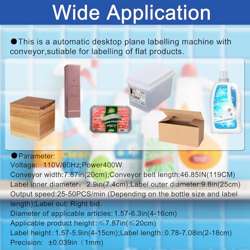 HayWHNKN Automatic Flat Bottle Labelling Machine with Conveyor Belt 110v
