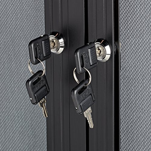 Adir Enclosed Bulletin Board - Double Door Locking Cork Board Display Board for Home, School, Office and More. 48"x36" (Black / Gray)