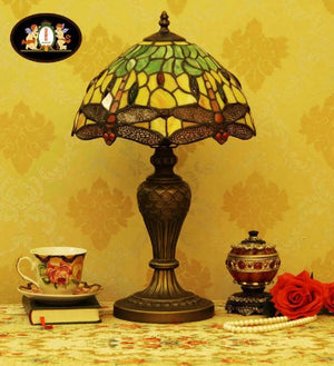 Tiffany Europaische retro style hand-painted stained glass table lamp