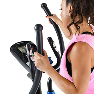 EXERPEUTIC 6000 QF Magnetic Elliptical with Bluetooth MyCloudFitness App, Black and Blue