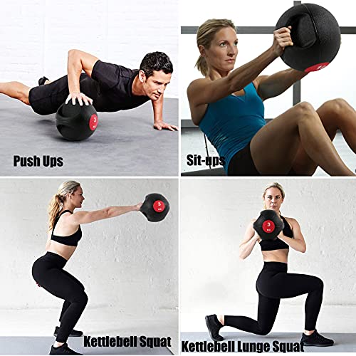 Medicine Ball Double Handle Medicine Ball, Core Training Cross Training Throwing Training Rubber Fitness Ball, Strength Training Equipment Suitable for Home Gym (Size : 7kg/15.4lb)
