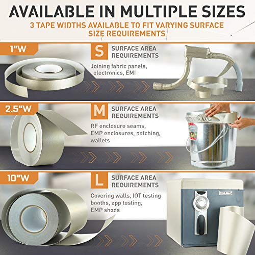 TitanRF Faraday Tape - High-Shielding Conductive Adhesive Tape // Used to Connect TitanRF Fabric Sheets or Seal RF Enclosures (2.5 inch W x 164 feet L)
