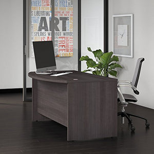 Bush Business Furniture Studio C 60W x 36D Bow Front Desk in Storm Gray