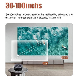 Byikun Portable 1080P Full HD Outdoor Movie Projector with USB HDMI & Remote Control