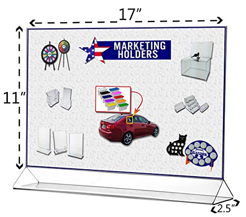Marketing Holders Literature Flyer Poster Frame Letter Notice Menu Pricing Deli Table Tent Countertop Expo Event Sign Holder Display Stand Double Sided 17"w x 11"h Pack of 24